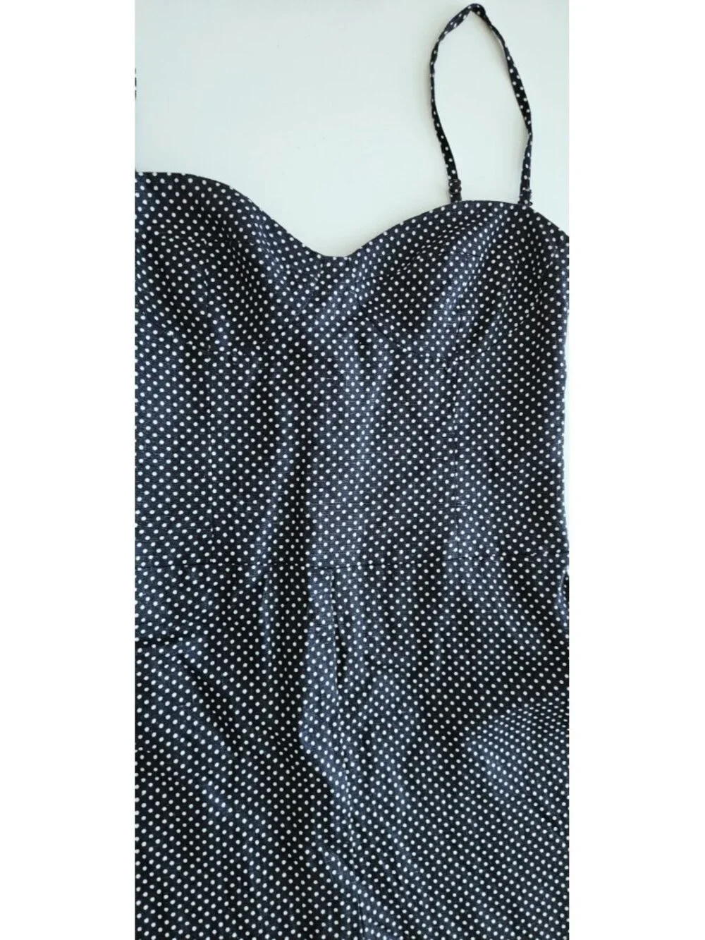 Reformation 6 Navy Pindot Kylie Linen Romper Jumpsuit